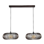 Hanglamp Copper Twist 2-lichts zwart nikkel Ø 43cm