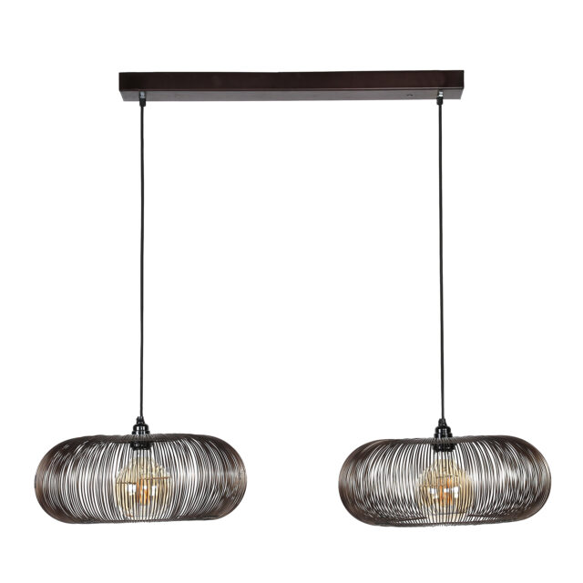 Hanglamp Copper Twist 2-lichts zwart nikkel Ø 43cm