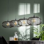 Hanglamp Copper Twist 4-lichts zwart nikkel Ø 34cm