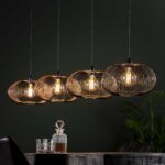 Hanglamp Copper Twist 4-lichts zwart nikkel Ø 34cm