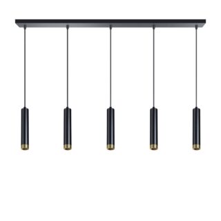 Hanglamp Miller 5-lichts zwart