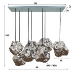 Hanglamp Rock | 7 lichts | chromed glass | in hoogte verstelbaar tot 150 cm | dimbaar | modern / sfeervol design