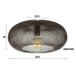 Industriele Plafondlamp Zwart Ronde Draadkap E27 Decoratief Design