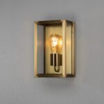 Messing buitenlamp rechthoek met helder glas
