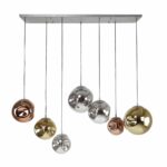 Moderne 7 lichts eettafellamp glas chroom | goud | koper