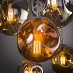 Moderne 7 lichts eettafellamp glas chroom | goud | koper