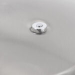 Moderne tafellamp staal met wit glas
