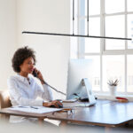 Moderne zwarte hanglamp LED met dimmer