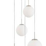 Retro 5 lichts hanglamp Bollique LED wit rond