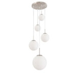Retro 5 lichts hanglamp Bollique LED wit rond