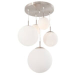 Retro 5 lichts hanglamp Bollique LED wit rond