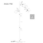 Vloerlamp Fjorgard | 2 lichts | zwart / staal | 155 cm hoog | dimbaar | modern design