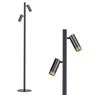 Vloerlamp Miller 2-lichts zwart