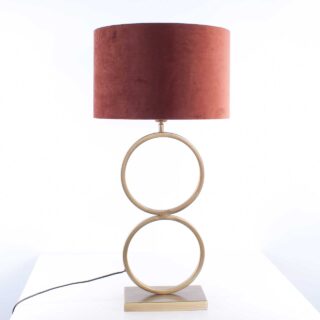 Klassieke tafellamp brons met kap roest | goud