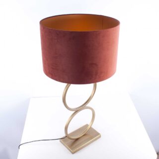 Klassieke tafellamp brons met kap roest | goud