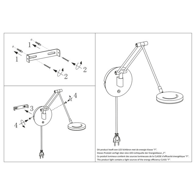 Moderne zwenk wandlamp led met dimfunctie