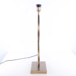 Tafellamp capri 2 ringen brons met velours kap zwart | goud