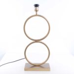 Tafellamp capri 2 ringen brons met velours kap zwart | goud