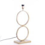 Tafellamp capri 2 ringen brons met velours kap zwart | goud