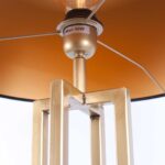 Vloerlamp vierkant brons met velours kap Ø 45 cm zwart | goud