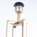 Vloerlamp vierkant brons met velours kap Ø 45 cm zwart | goud