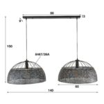 Dubbele eettafellamp armor 2 x Ø 60 cm | Zwart bruin