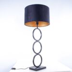 Zwarte tafellamp capri | Velours kap Ø 40 cm zwart | goud