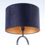 Zwarte tafellamp capri | Velours kap Ø 40 cm zwart | goud