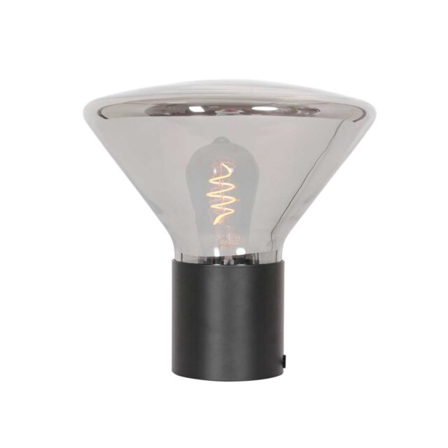 Glazen design tafellamp zwart | smoke