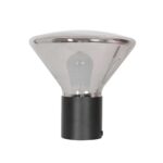 Glazen design tafellamp zwart | smoke