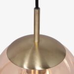 Hanglamp glazen bol | messing | amber | goud Ø 30 cm