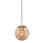 Hanglamp glazen bol | messing | amber | goud Ø 30 cm