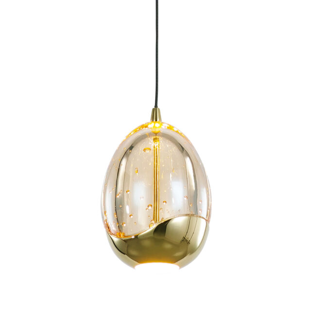 Chique ovale eettafellamp Golden Egg 12-lichts | ovale plaat 140cm