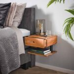 Nachtkastje 1 lade shelve | Massief acacia naturel