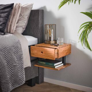 Nachtkastje 1 lade shelve | Massief acacia naturel