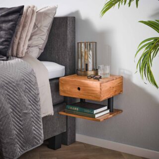 Nachtkastje 1 lade shelve | Massief acacia naturel