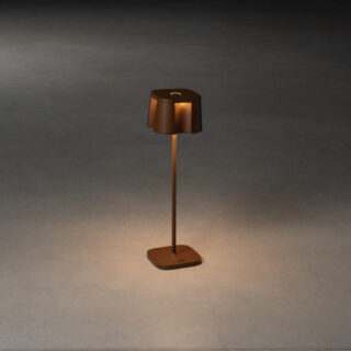Tafellamp Nice | 1 lichts | bruin | 36 cm | accu / batterij | USB