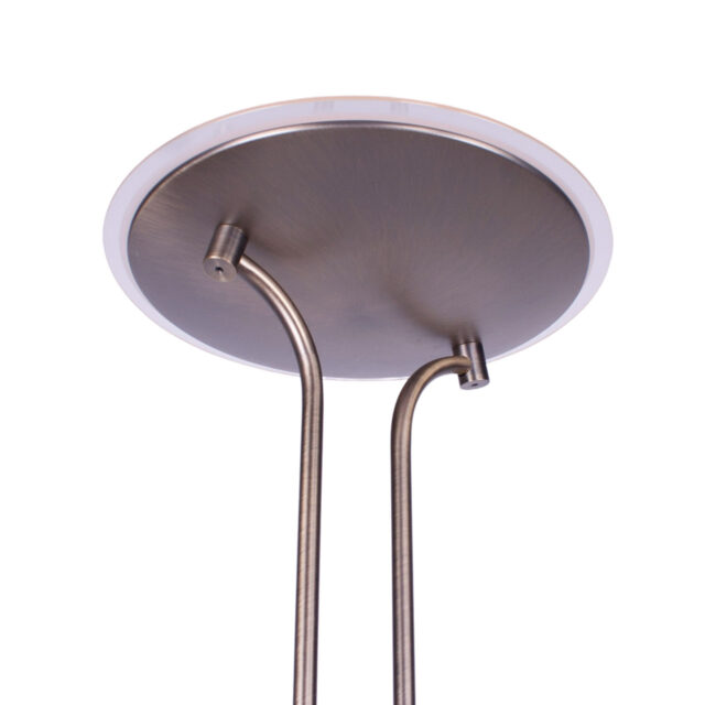 Minimalistische bronzen led vloerlamp met verstelbaar lees gedeelte