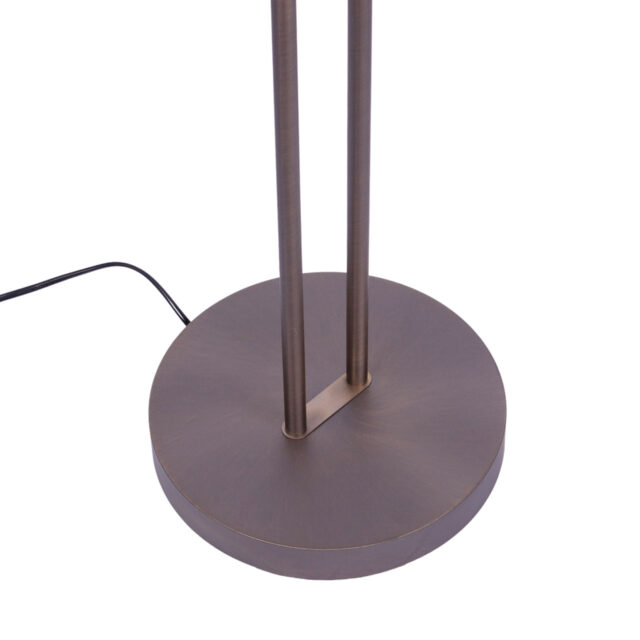 Minimalistische bronzen led vloerlamp met verstelbaar lees gedeelte