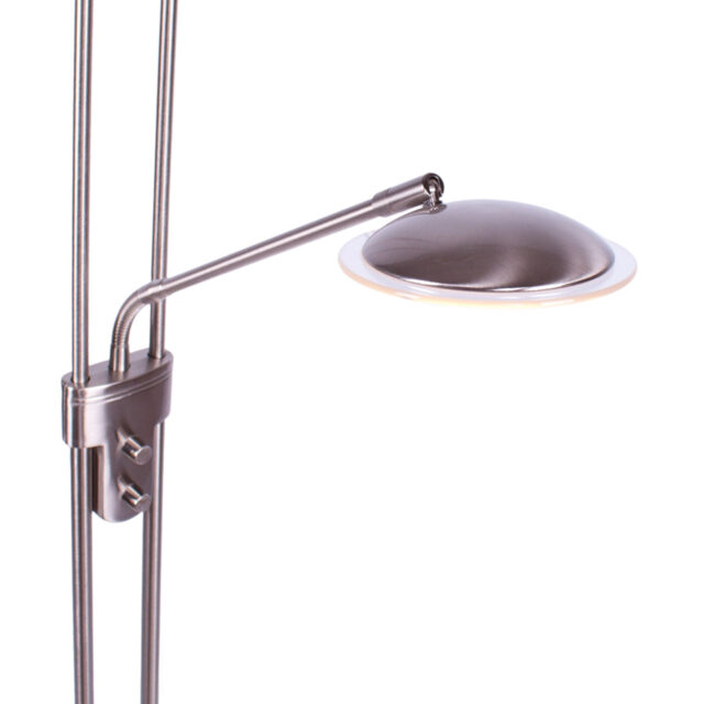 Moderne verstelbare led vloerlamp staal met leesarm