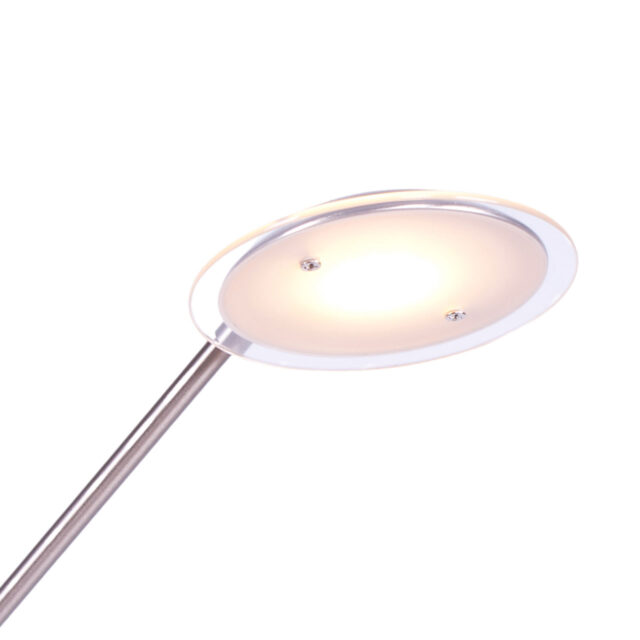 Moderne verstelbare led vloerlamp staal met leesarm