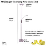 Moderne verstelbare led vloerlamp staal met leesarm