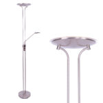 Moderne verstelbare led vloerlamp staal met leesarm