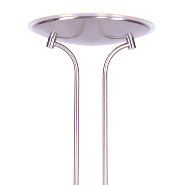 Moderne verstelbare led vloerlamp staal met leesarm