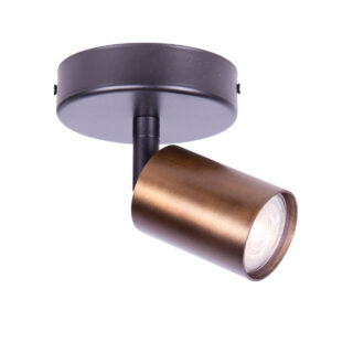 Plafondspot 1 lichts rond zwart | brons