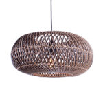 Rotan hanglamp Stripes 1 lichts Naturel | Zwart Ø 40cm