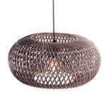 Rotan hanglamp Stripes 1 lichts Naturel | Zwart Ø 40cm