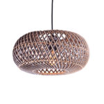 Rotan hanglamp Stripes 1 lichts Naturel | Zwart Ø 40cm