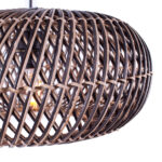 Rotan hanglamp Stripes 1 lichts Naturel | Zwart Ø 40cm