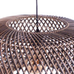 Rotan hanglamp Stripes 1 lichts Naturel/Zwart Ø 60cm